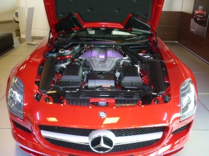 red mercedes car